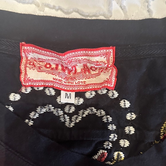 Johnny Was Black Floral Embroidered Women's long sleeved T - Picture 2 of 5